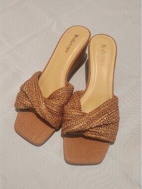 Modatope Women's Open-Toe High Heel Sandals Size 8.5 Brown